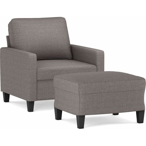 Maison Exclusive - Sessel mit Hocker Taupe 60 cm Stoff