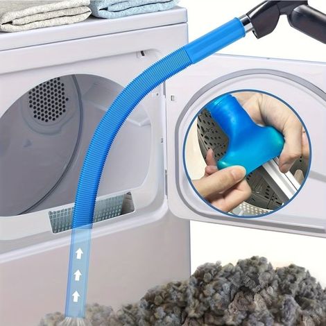 BelleRise - 1 tuyau de nettoyage pour conduit de sèche-linge—Tuyau d'aspirateur flexible pour l'élimination des peluches, avec raccord élastique (1/5)