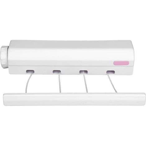 Corde à Linge Rétractable, Fil Vêtements a Ajustable Murale Cordes Séchoir Linges Peu Encombrante Portable Coque Plastique Chambre Coucher Intérieur Hôtel Salle Bain Balcon Jardin(4 Ropes) (1/5)