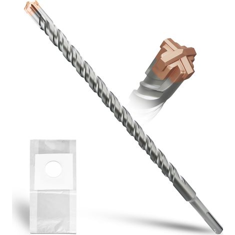 Foret SDS Plus 16 mm × 310 mm, avec 4 tranchants en carbure de tungstène, tête avec revêtement, foret à maçonnerie, foret à béton, pour pierre, béton, pierre naturelle, mur de brique (1/5)