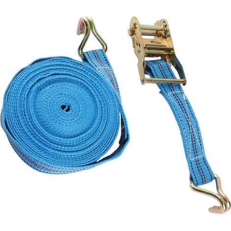 Sangle d'arrimage à cliquet avec tendeur fixe, usage intensif, sangle d'ancrage en polyester et acier allié, fournitures industrielles, 10m x 40mm (1/5)