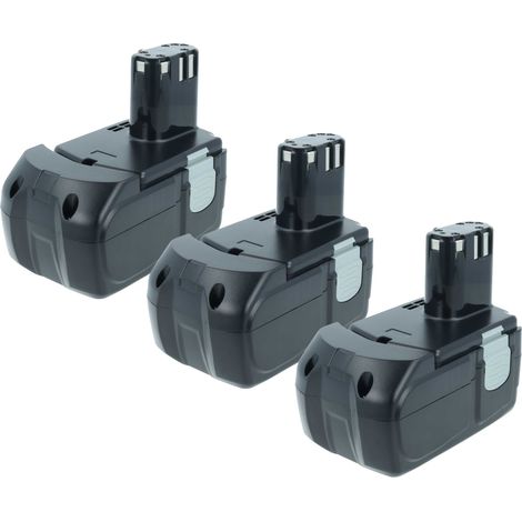 vhbw 3x Akku kompatibel mit Hitachi CJ 18DL, CJ 18DLX, C 6DC, C 6DD, C 18DLX, C 18DMR, C 18DL Elektrowerkzeug (1500 mAh, NiMH, 18 V)