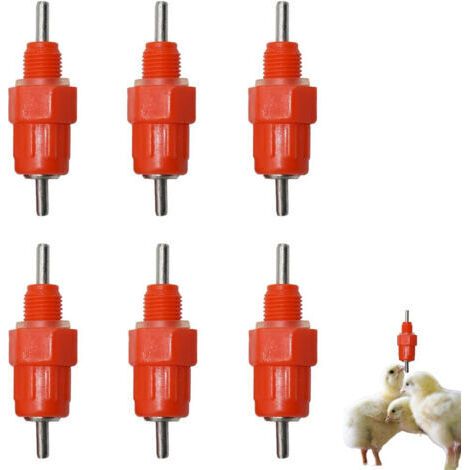 Pair Rnemitery – Abreuvoir automatique pour poules – Lot de 10 tétines en plastique et acier inoxydable – Facile à nettoyer – 360° d'accès à l'eau (1/5)