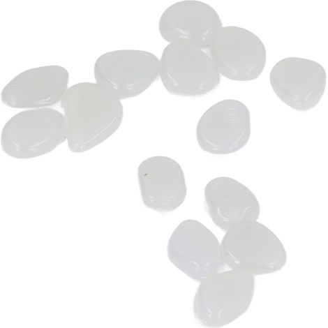 Pierres lumineuses extérieures multicolores pour allées de jardin, sentiers et cours - 100 galets fluorescents blancs par sac