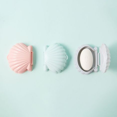 Tragbare Schmuckaufbewahrungsbox aus Muscheln, Schmuckaufbewahrungsbox für Mädchen, Ringe, Ohrringe, Ohrstecker (Grün) (1/5)