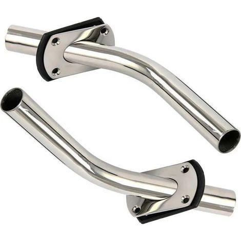Stainless steel fishing rod holder, angled tubular fishing rod holder, fishing rod support, deck fittings, yacht deck fittings, angled tubular fishing rod holder, fishing rod holder--DTEKGAZ