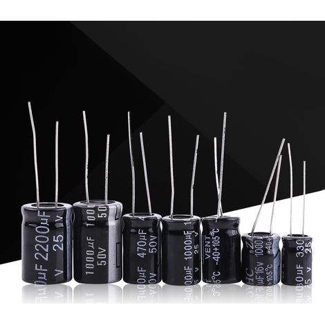 Packs de condensateurs électrolytiques : 25 valeurs de résistance différentes, 5 de chaque valeur, soit un total de 125. (1/5)
