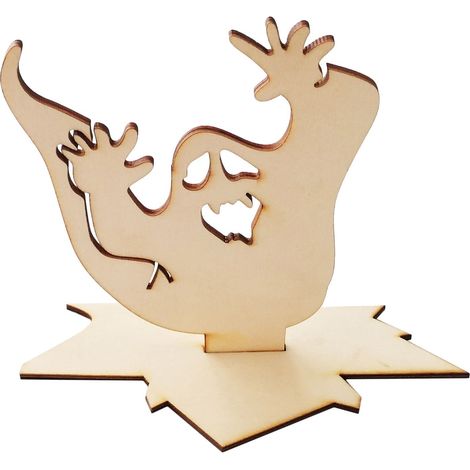 Décoration En Bois Citrouille - Pour Décoration Halloween - Idéal Fenêtres Jardins Intérieur - Hauteur 18 cm - Multicolore - Lot de 1 (1/5)