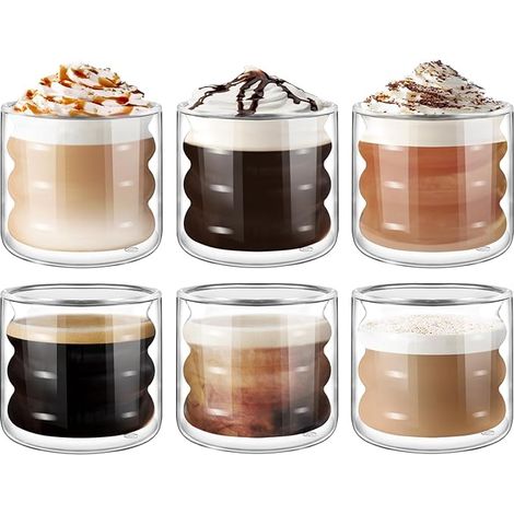 120ml Tasse à Café Double Paroi Tasses à Expresso Verre à Café Transparent Verre à Thé Tasses à Latte Macchiato Tasse en Verre Thé Lait (1/5)