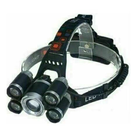 JOORRTLampe frontale, 2000 lumens 5 LED, lampe frontale rechargeable USB étanche réglable pour le camping, le jogging et la randonnée, la pêche, la grotte,