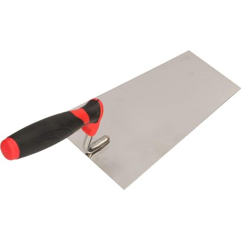 KOTARBAU Truelle trapézoïdale en acier inoxydable - 200 mm x 123 mm - Truelle de maçonnerie avec poignée en caoutchouc - Truelle de plâtre - Pour travaux de maçonnerie (1/5)