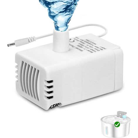 Bomba de agua para fuentes de gatos, extremadamente silenciosa (≤25 dB), IP68 resistente al agua, bajo consumo (1,5 W), compatible con el bebedero inalámbrico Balimo de acero inoxidable de 3,2 L
