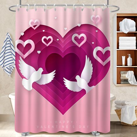 Rideau douche polyester 180x180 À œillets renforcés cache baignoire pour délimiter l’espace dans une salle de bain ouverte (1/5)