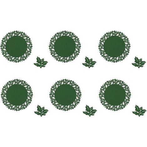 Snowflake Mat Creative Table Green Plant Placemat And Texture
