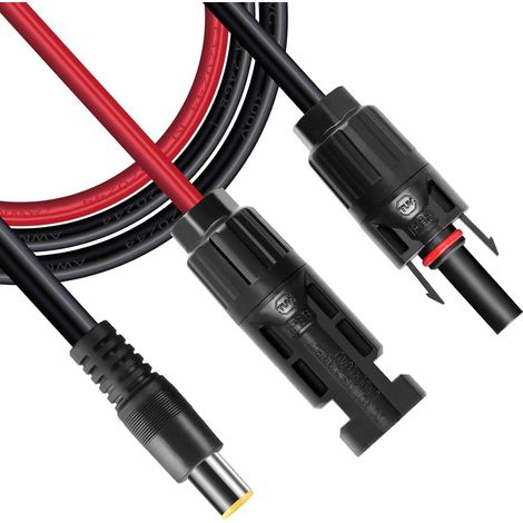 Fiche solaire vers DC 8mm,Fiche solaire vers DC7909,Panneau solaire mâle et femelle vers DC 8mm Câble adaptateur,16AWG, étanche, DC 8mm Convertisseur pour générateur solaire (1/5)