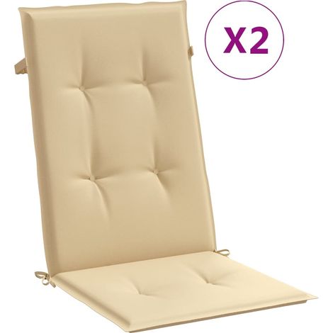 Hochlehner-Auflagen 2 Stk. Melange Beige 120x50x4 cm Stoff vidaXL