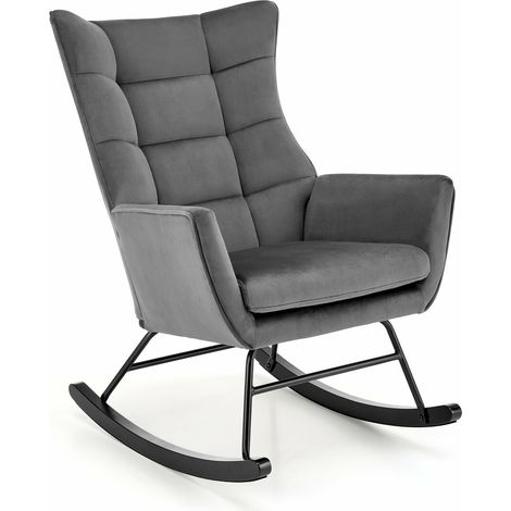 Mecedora Houston 1863, Gris, 92x70x90cm, Tapiz, Metálico, De madera, Metal (1/5)