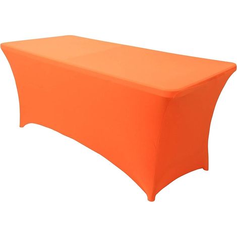 Housse de table extensible en spandex de 1,8 m pour tables pliantes standard - Housse de table rectangulaire universelle (1/5)