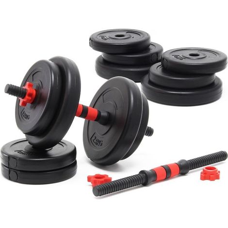 2 haltères Musculation 20 kg. 12 disques, pour une Musculation Efficace (1/5)