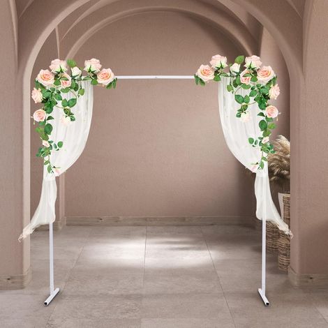 2Mx2M Square Hochzeitsbogen Metall Ständer Ballon Bogen Stander Arch Hochzeit Bögen für Zeremonie Kreis Ballonbogen Rosenboge für Garden Outdoor Indoor weiß