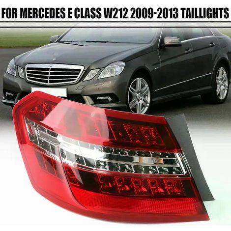 Aplicable a los pilotos traseros izquierdo y derecho de los modelos Mercedes-Benz Clase E W212 E350 E400 de 2009 a 2013, con luz de freno central derecha. (1/4)