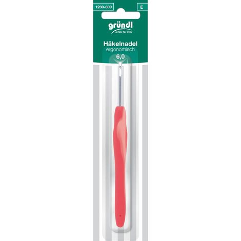 Gründl Ergonomische Häkelnadel 6 mm Handarbeit