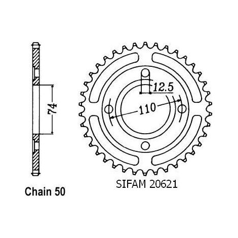 Couronne de transmission Esjot pour Moto Yamaha 400 Xs Se Us 1980