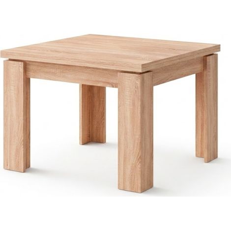 Tavolo Da Pranzo Moderno Estensibile Con Gambe Spesse Design Minimal Per 4 A 8 Persone 90 X 90 / 180 X 90 Cm Rovere (1/5)