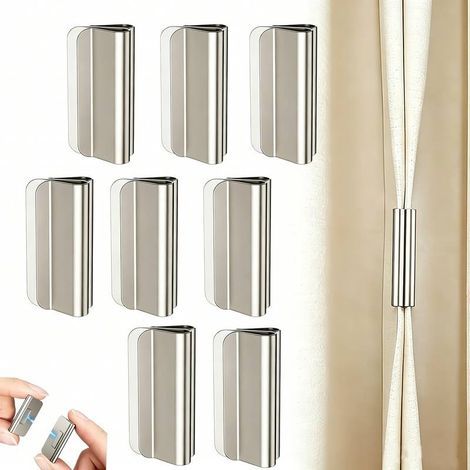 Magnetic clips for blackout curtains, suitable for home use, no drilling required (pack of 8) (1/5)