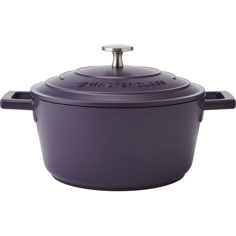 MasterClass Cacerola de aluminio fundido, color morado, 20 cm, 2,5 L, en caja de regalo