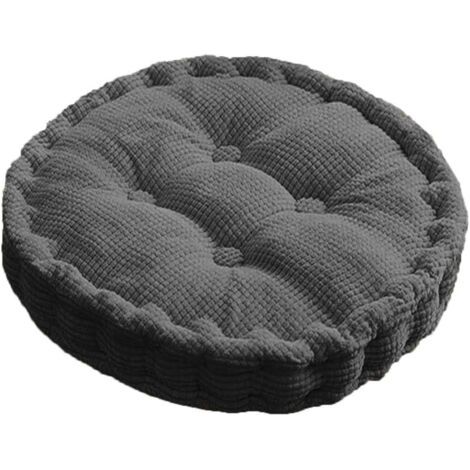 QORVA-Tapis de sol de méditation 4040cm 1 pièce velours de maïs gris foncé coussin de siège rond salon balcon tatami tapis de yoga