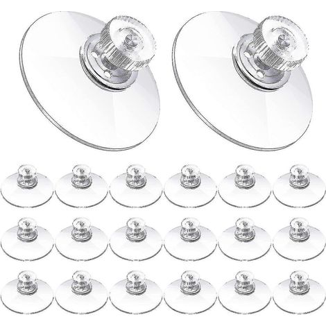 Lot de 20 ventouses adhésives transparentes en PVC de 40 mm, à forte adhérence, pour diverses applications. (1/4)
