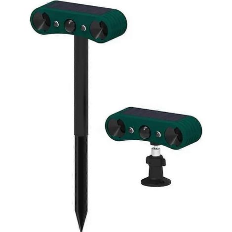 Alarme solaire à détecteur de mouvement, système d'alarme sonore et lumineuse à induction infrarouge, répulsif pour animaux pour ferme et grange (1/5)