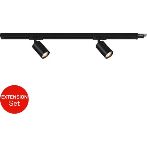 Sistema di binari Briloner Rail, set di prolunga, 2x punti GU10, nero