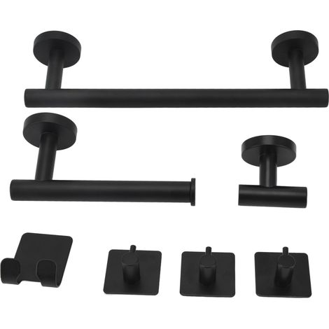 7-teiliges Handtuchhalter-Set aus Edelstahl, rostfrei, farbecht, stilvolles Badezimmer- und Küchenaccessoires-Set (1/5)
