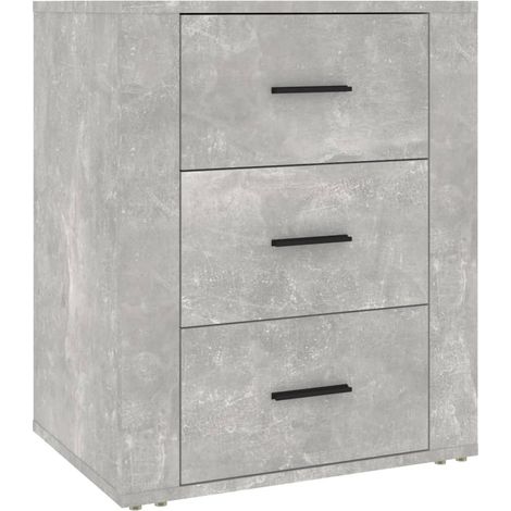 Maison Exclusive - Comodino Grigio Cemento 50x36x60 cm in Legno Multistrato