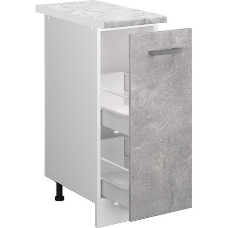 Armadio cucina dispensa alto R-Line, Calcestruzzo, 30 cm , PL Marmo, Vicco