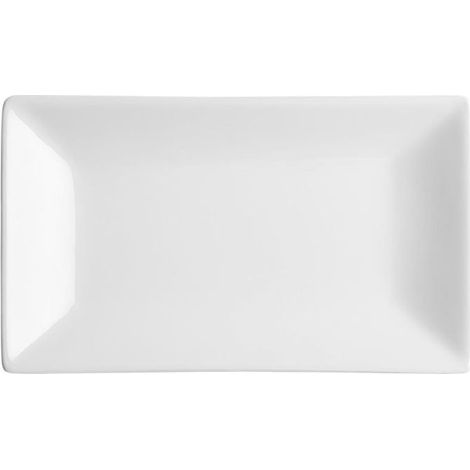 Plat Rectangulaire de Service en Porcelaine Blanche 250 x 150 mm - Boite de 4 - (1/5)