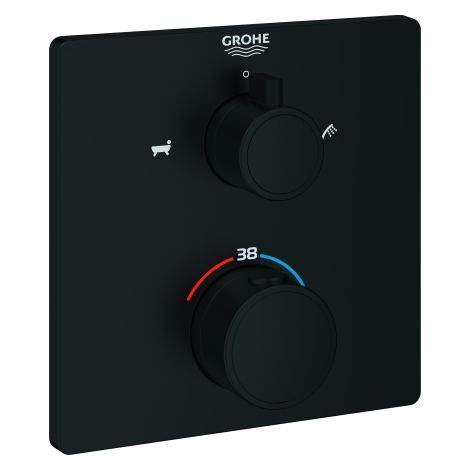 Grohe Fertigmontageset Grohtherm UP-WA-THM m 2-W.-Umstg., eck., ma bla (1/4)