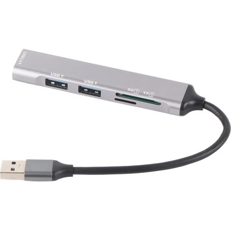 Hub USB 3.0 Mini 5 en 1 en Alliage d'Aluminium - Portable pour Bureau, Voyage et Maison (1/5)