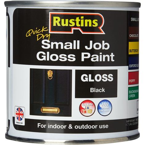 Rustins Quick Dry Small Job Gloss Paint Black 250ml