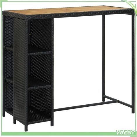 Ensemble de bar de jardin - FAFEICY - 3064916 - Résine tressée - 5 pcs (1 table + 4 tab.) - Coussins amovibles zippés (1/5)