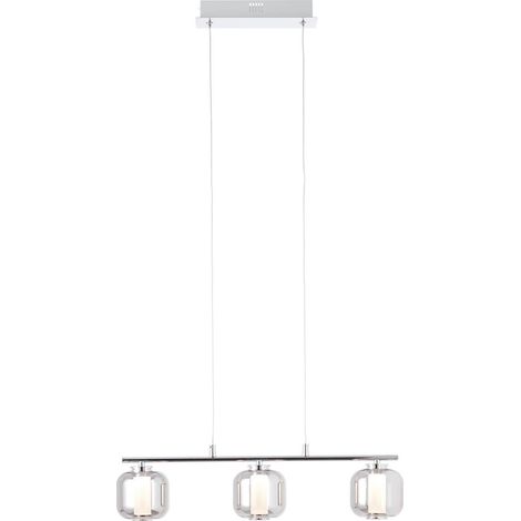 BRILLIANT Rafa LED Pendelleuchte 3flg Balken chrom/rauchglas Innenleuchten,Pendelleuchten,-Balken 3x 5.67W LED integriert, (Lichtstrom: 697lm, Lichtfarbe: 3000K) In der Höhe einstellbar / Kabel kü (1/4)