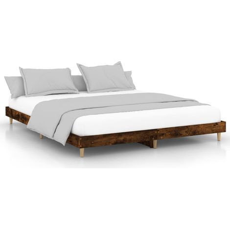 Cadre de lit chêne fumé 150x200 bois d'ingénierie (1/5)