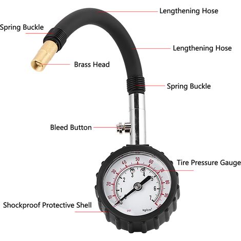 Jauge de Pression des Pneus pour Voiture, Camion, Moto et Vélo (1/5)
