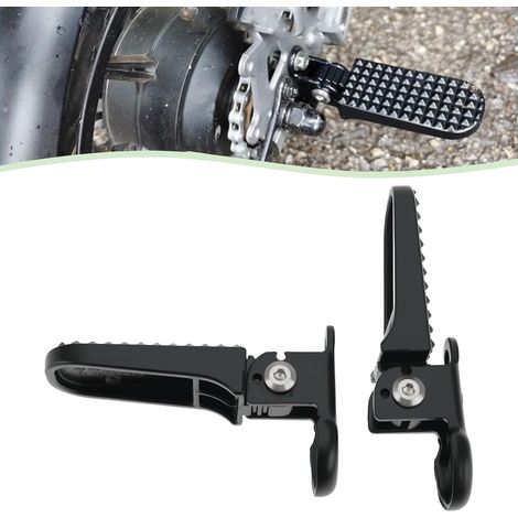Set di 2 paia di poggiapiedi per bicicletta, lunghezza 112 mm, pedali 78 x 37 mm, lega di alluminio, antiscivolo, pieghevoli per mountain bike (1/5)