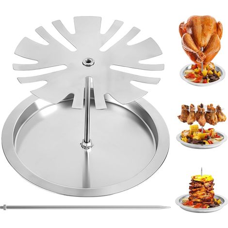 CCYKXA Stainless Steel Chicken Thigh Rack Set, 15-Slot Drumstick Holder with Drip Tray, Roasting Rack for BBQ and Oven Cooking (1/5)