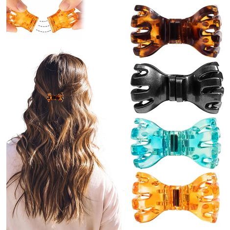 4 pièces nouvelles barrettes magnétiques, maintien solide, pinces à cheveux magnétiques antidérapantes, connexion sans couture, pour tous types de cheveux, design épuré, sans tirer (1/5)