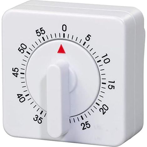 Piccolo timer meccanico con pendolo quadrato, 60 minuti/1 ora, portatile, non richiede batterie per il controllo della rotazione