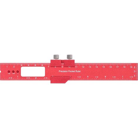 Règle de traçage pour bois 8 pouces en alliage d'aluminium, outil de mesure avec bloc coulissant de positionnement (1/5)